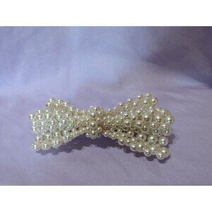 Vinyahe Gaux Pearl Cluster Bow Hair Clip Barrette For Women & Girls
